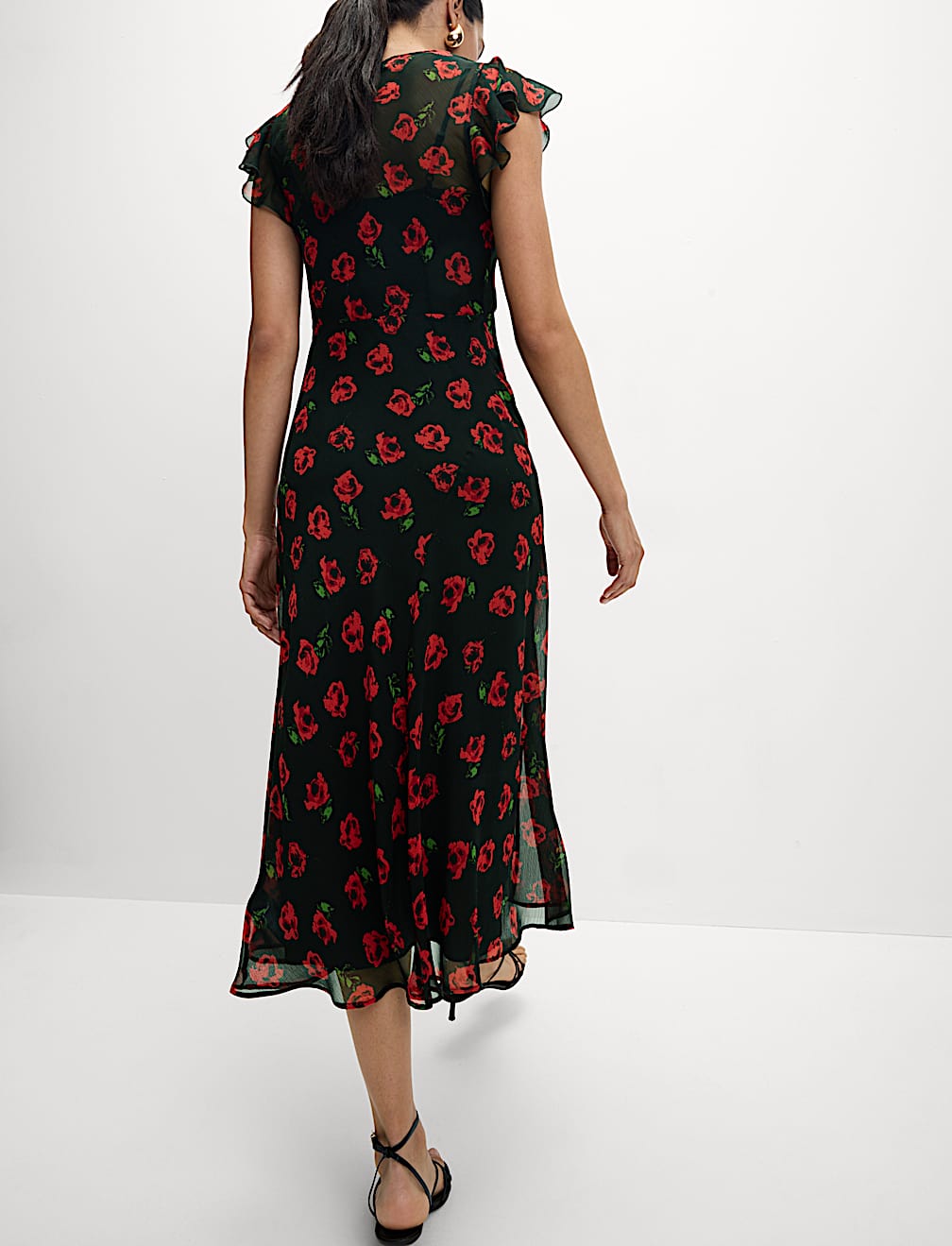 Printed Cowl Neck Midaxi Dress