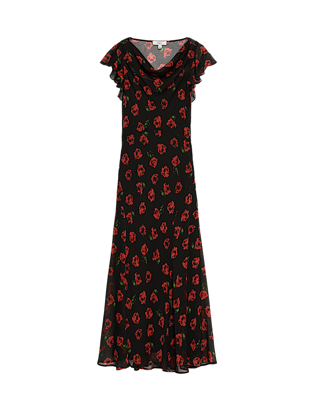 Printed Cowl Neck Midaxi Dress