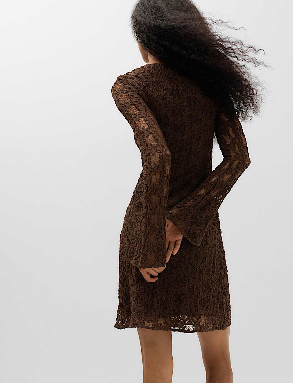 Jersey Lace Mini Skater Dress