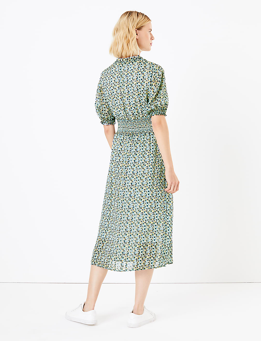 Ditsy Floral Print Waisted Dress