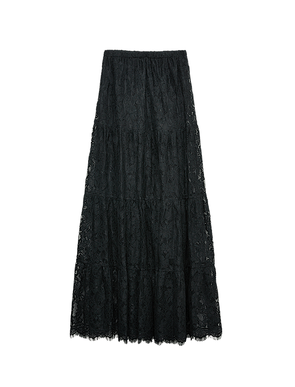 Lace Maxi Tiered Skirt