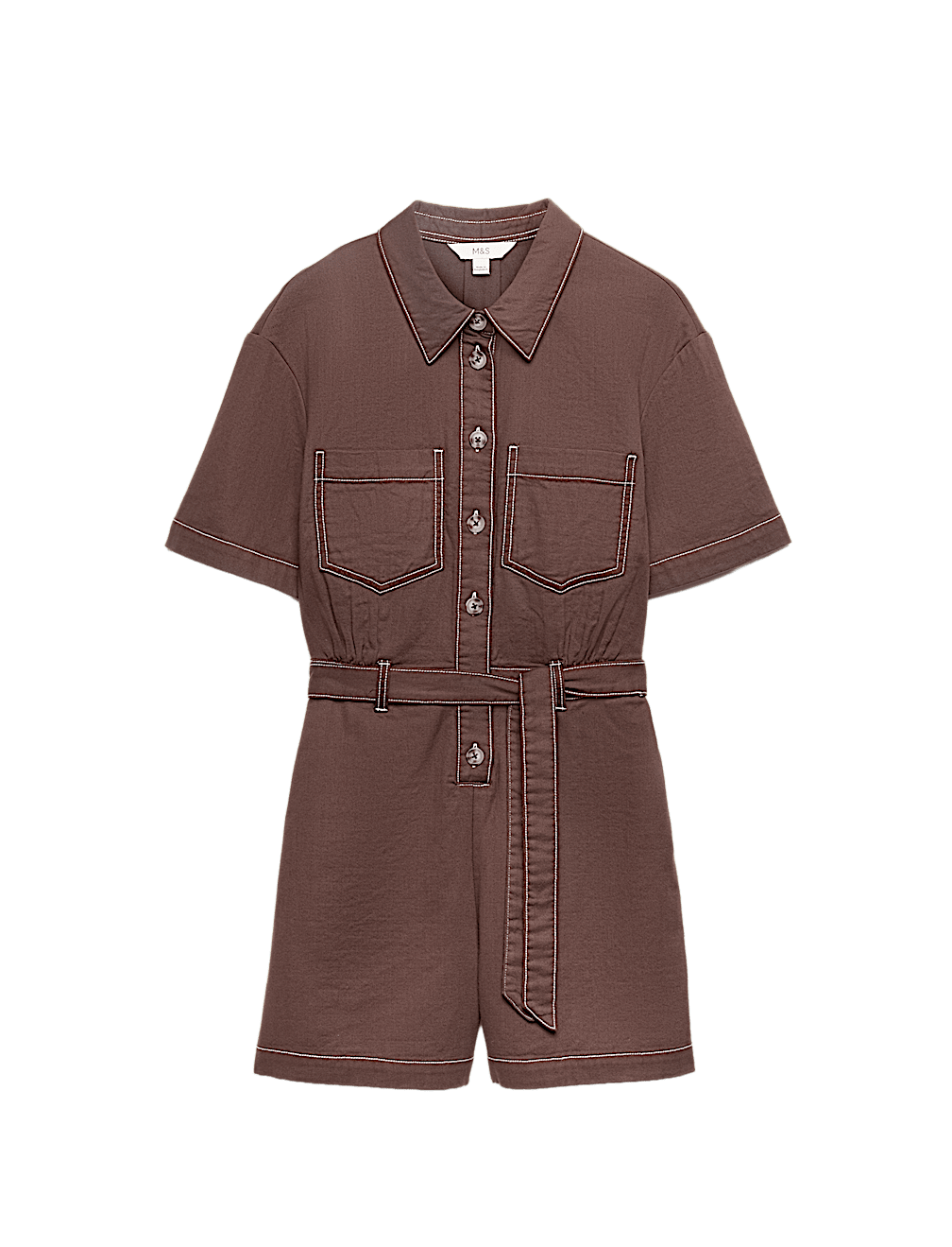 Pure Cotton Button Front Playsuit