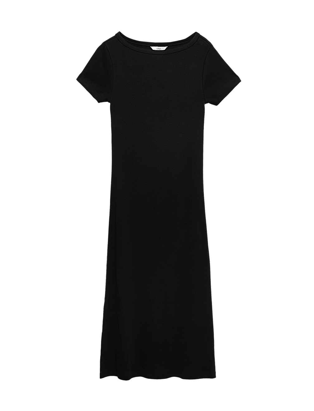 Cotton Rich Ribbed Midi Column Dress