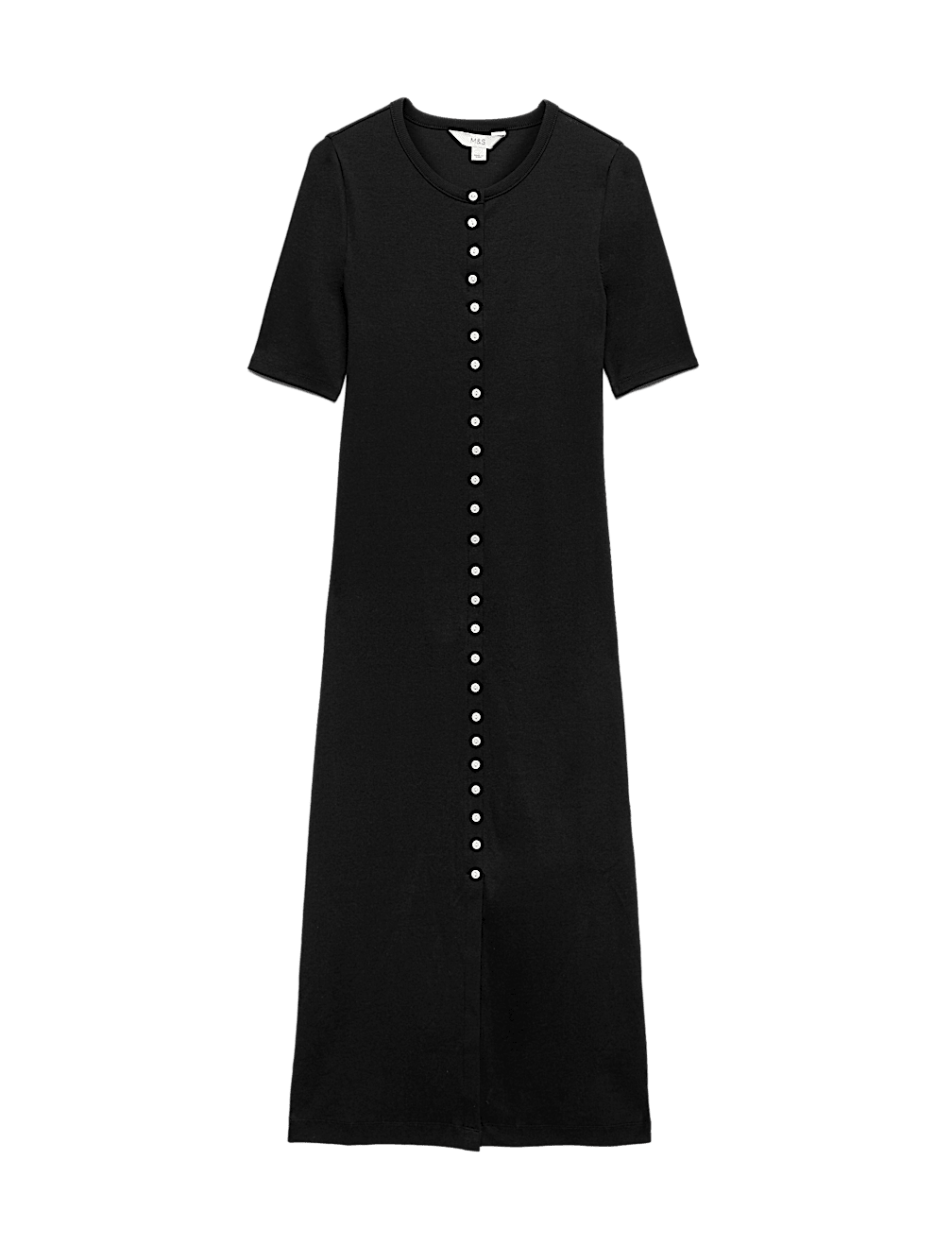 Cotton Rich Ribbed Midi Column Dress