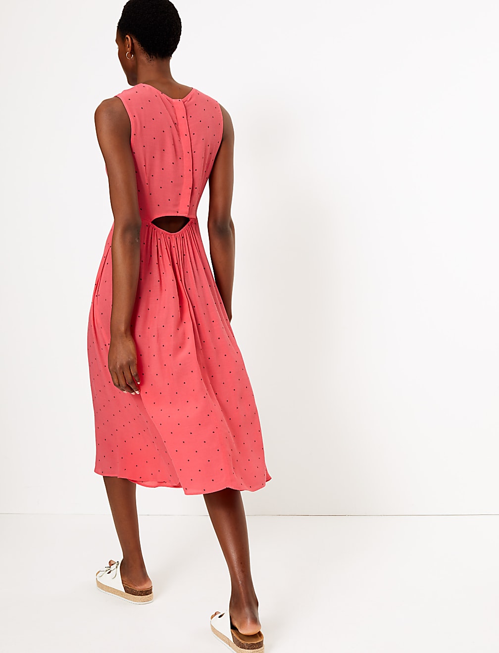Printed Midi Waisted Dress