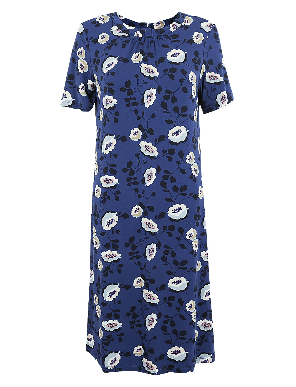 Jersey Floral Knee Length Swing Dress