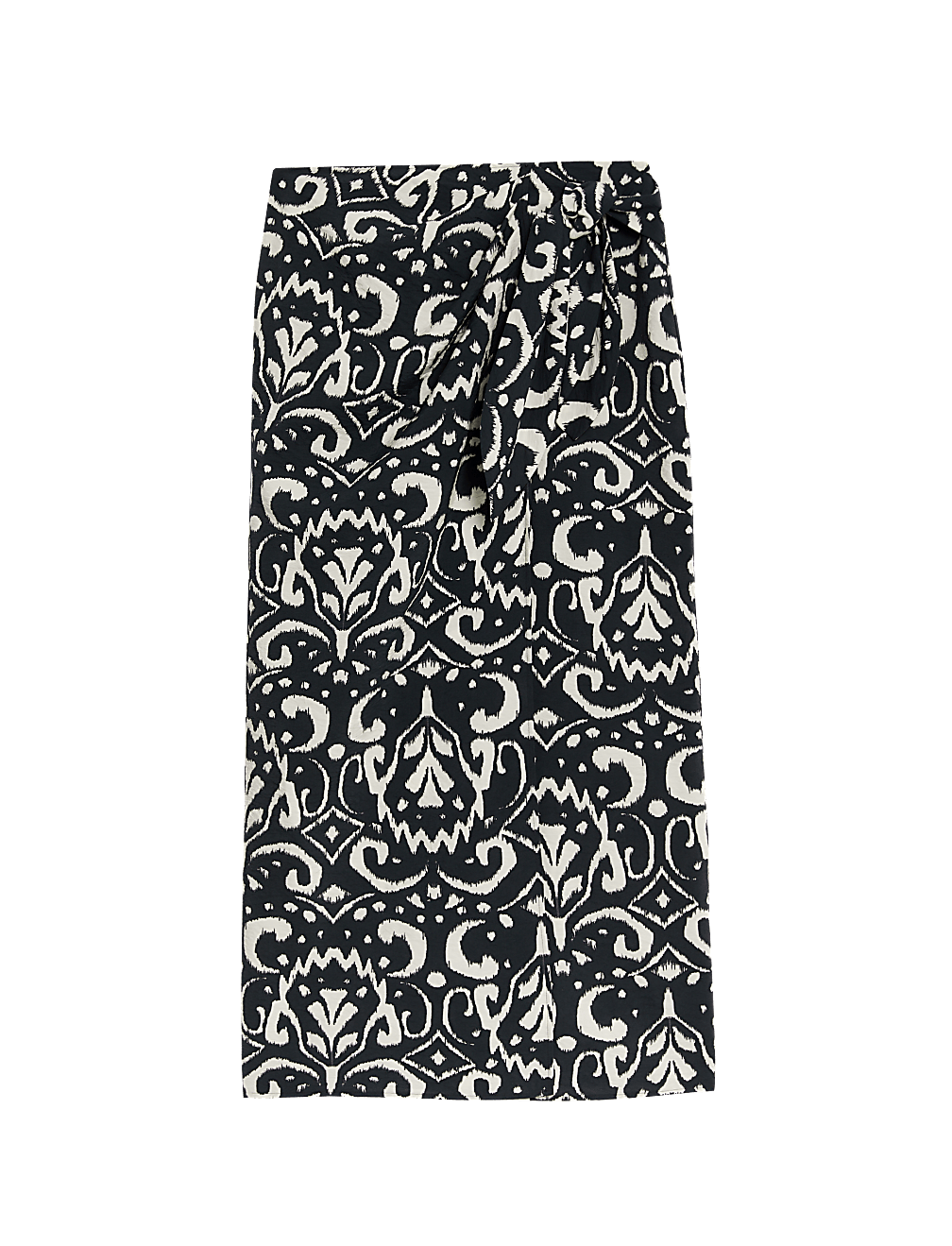 Printed Midi Wrap Skirt