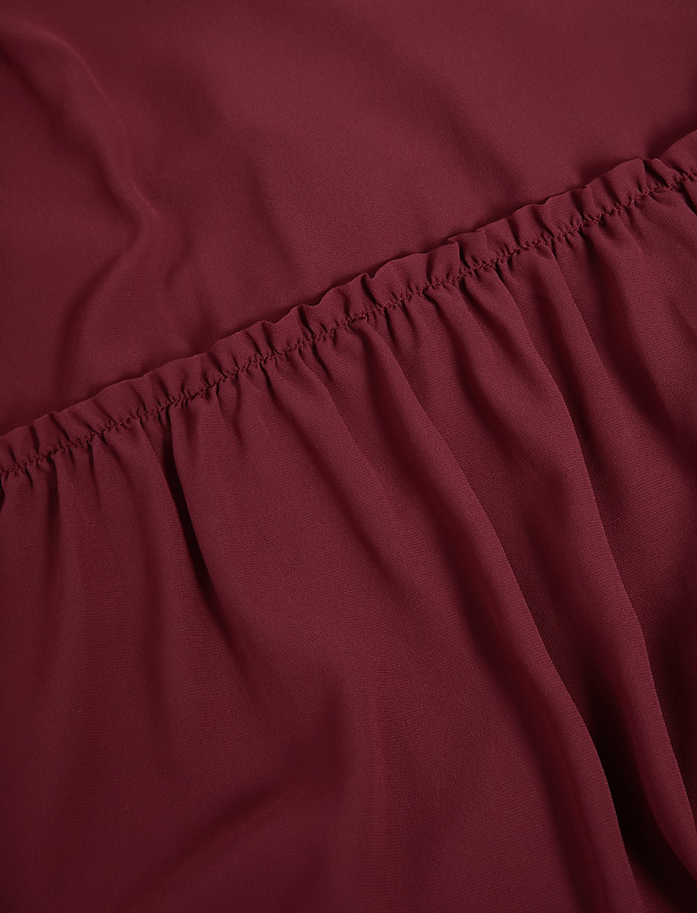 Chiffon Round Neck Midaxi Waisted Dress