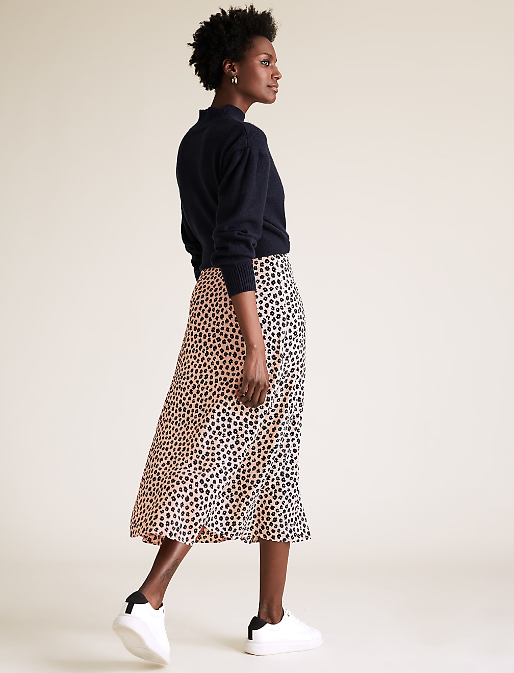 Ditsy Floral Midi A-Line Skirt