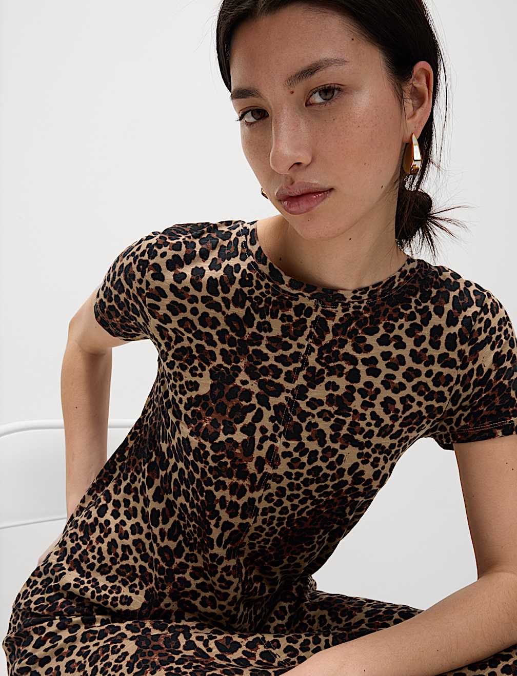 Pure Cotton Printed Midi T-Shirt Dress