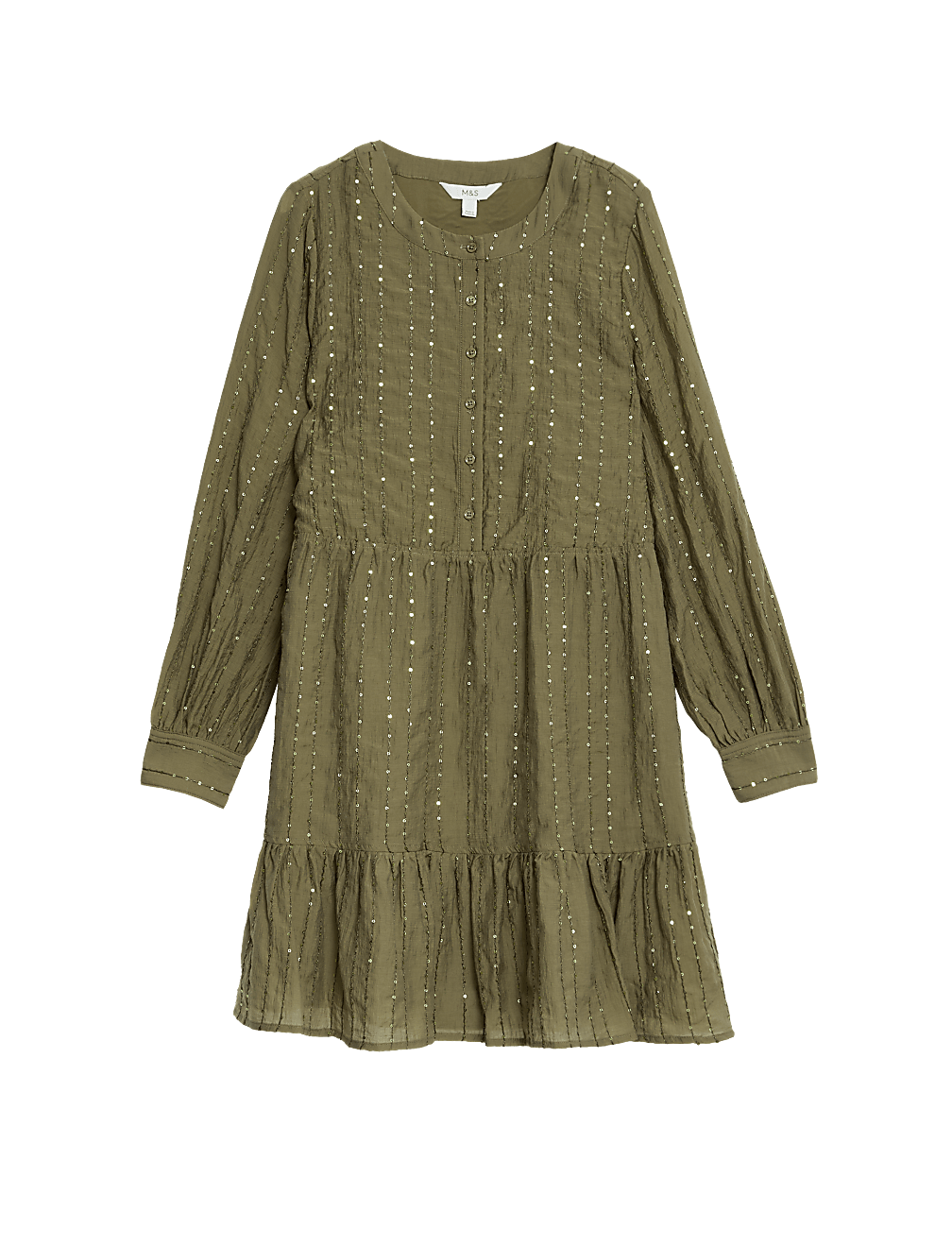 Lyocell Rich Sequin Mini Waisted Dress