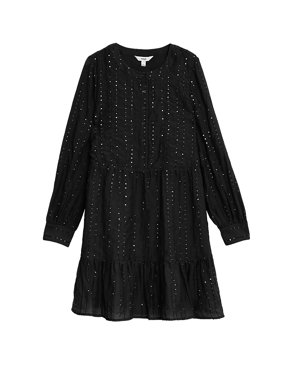 Lyocell Rich Sequin Mini Waisted Dress