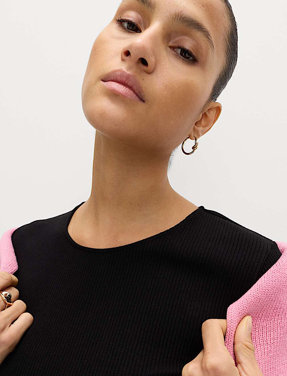 Jersey Ribbed Midi Drop Waist Dress