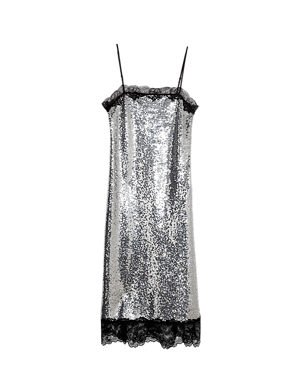 Sequin Square Neck Midi Slip Dress