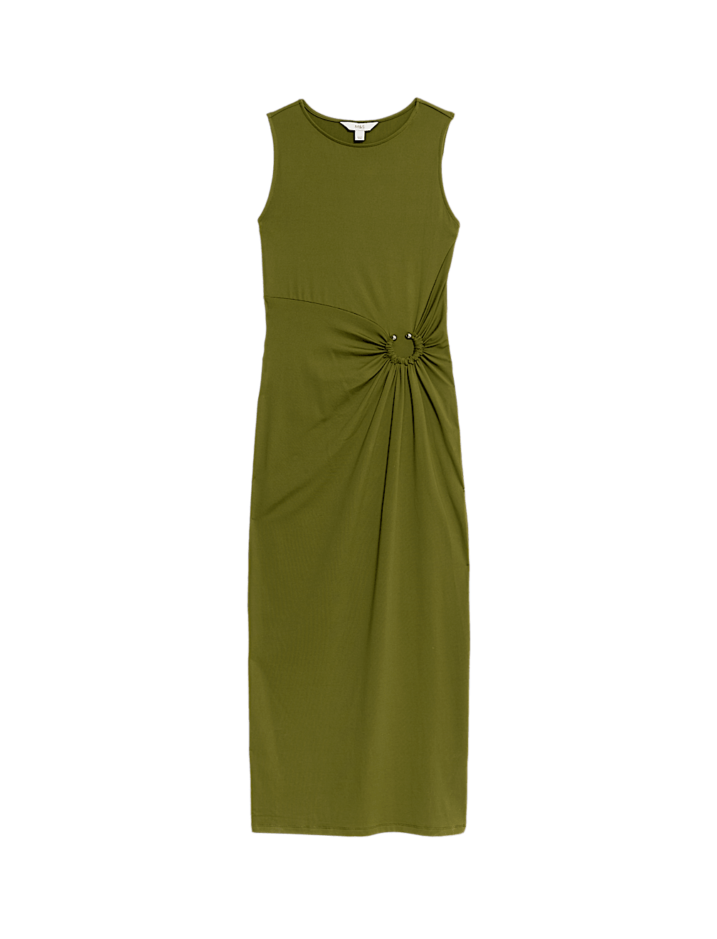 Jersey Round Neck Twist Front Dress