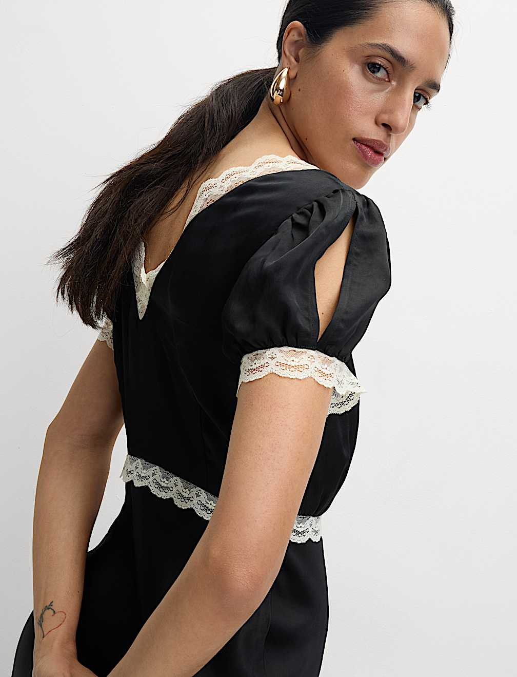 Lyocell Blend Leopard Print Square Neck Midaxi Tea Dress