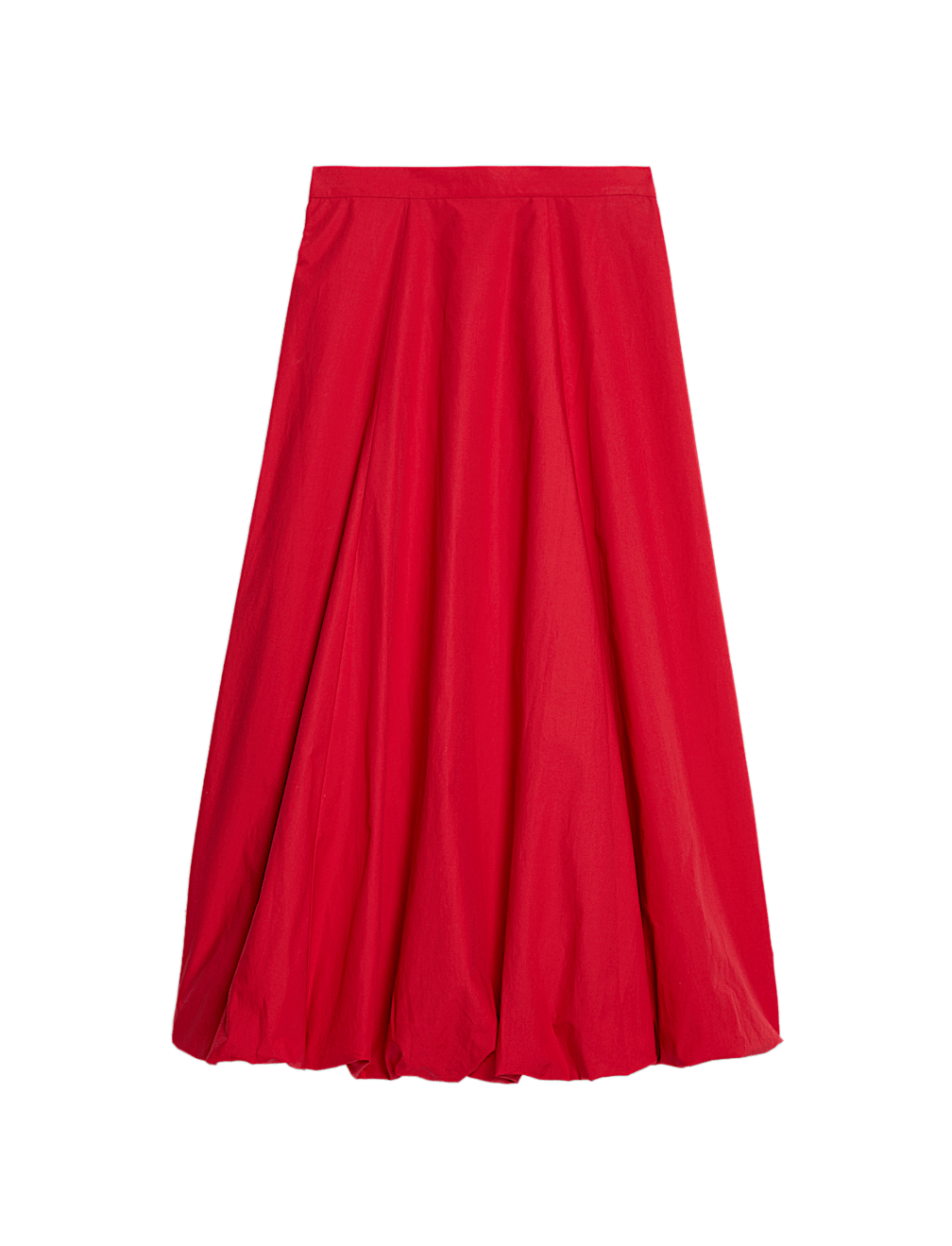 Pure Cotton Bubble Hem Midi Skirt