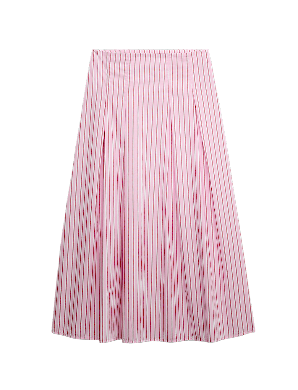 Pure Cotton Striped Midi Circle Skirt
