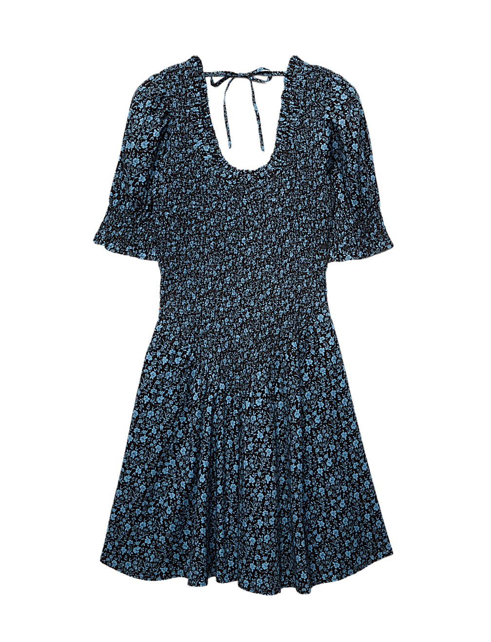 Pure Cotton Floral Mini Shirred Dress