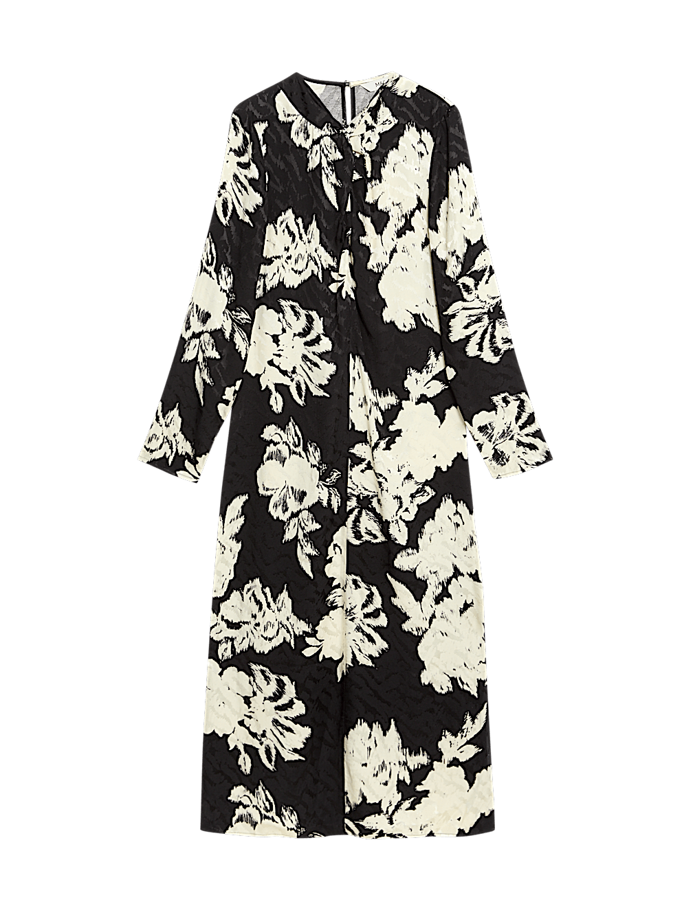 Jacquard Twist Front Midaxi Column Dress