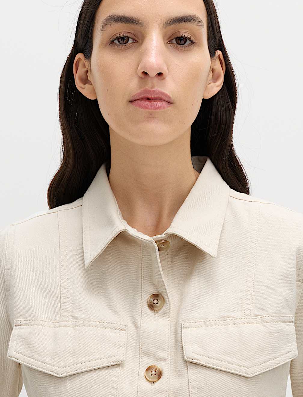 Denim Button Through Mini Utility Dress