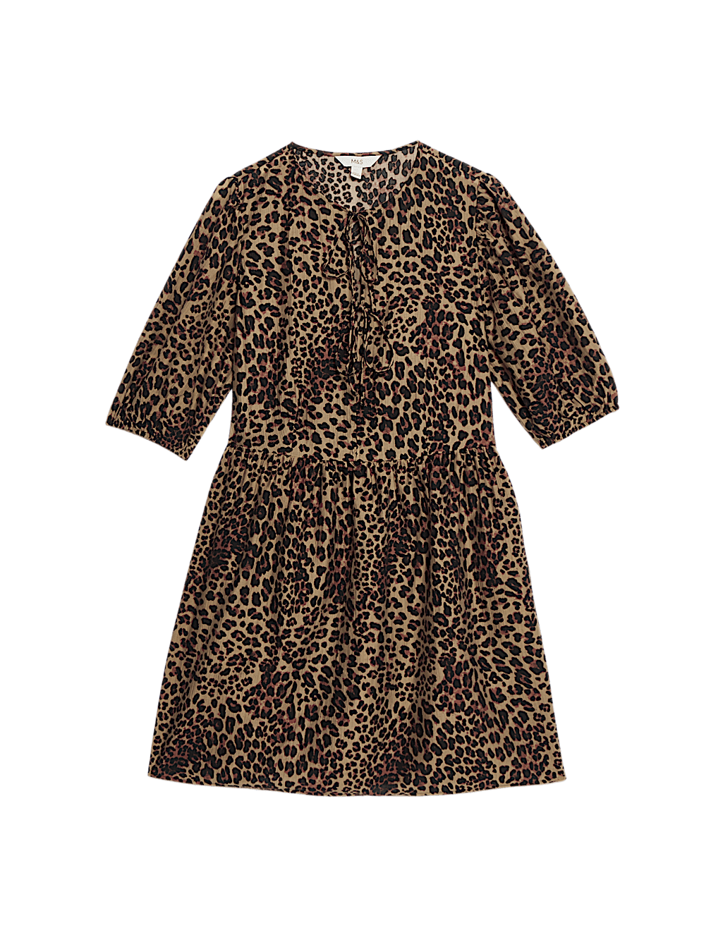Lyocell Rich Leopard Print Mini Waisted Dress