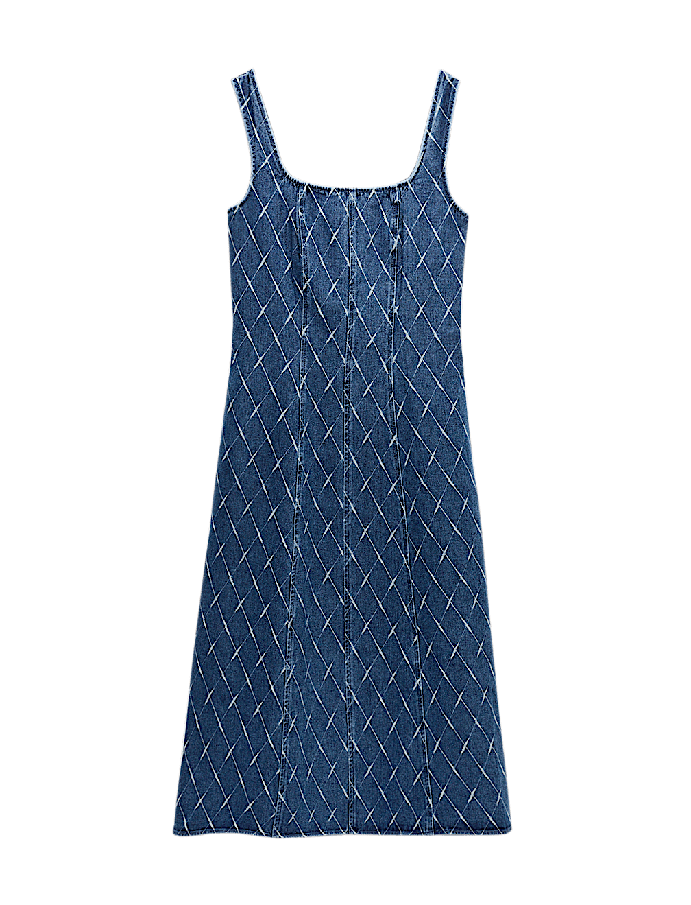 Denim Jacquard Midi Column Dress