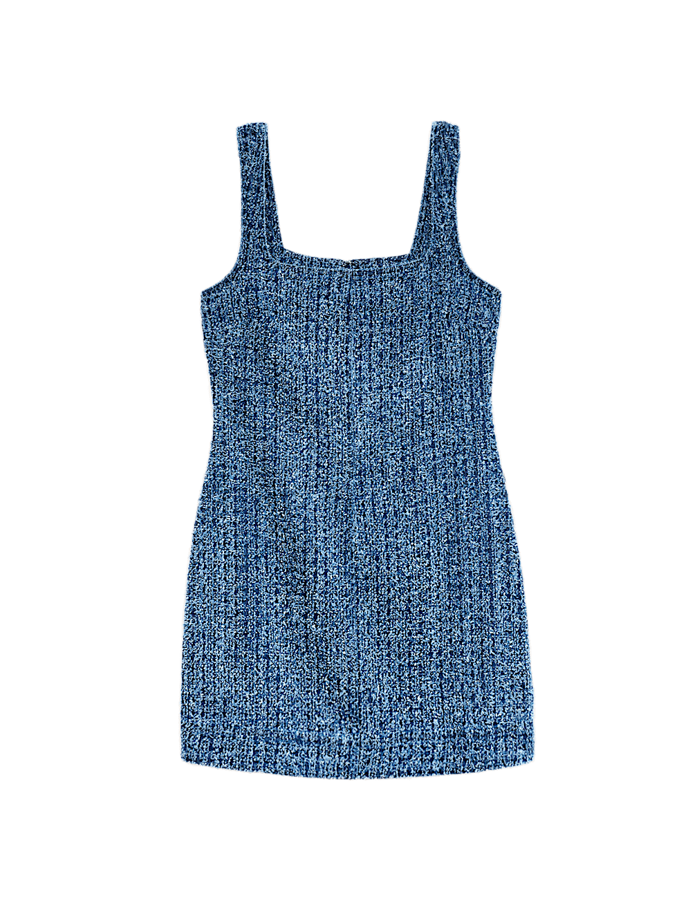 Pure Cotton Denim Tufted Mini Shift Dress