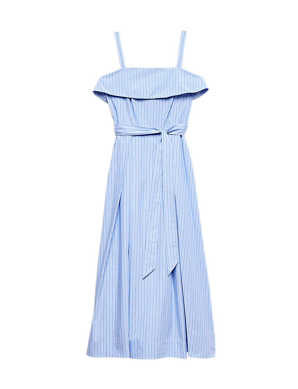 Pure Cotton Striped Midi Cami Dress