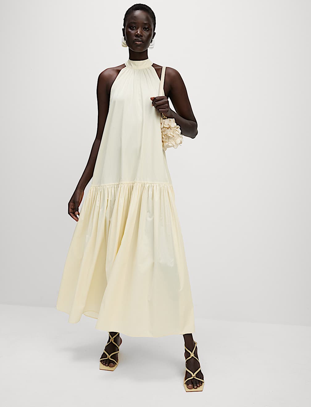 Pure Cotton Midaxi Tiered Dress