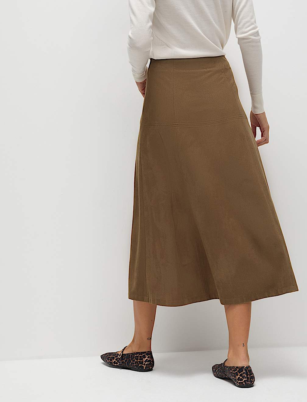 Suedette Midaxi A-Line Skirt