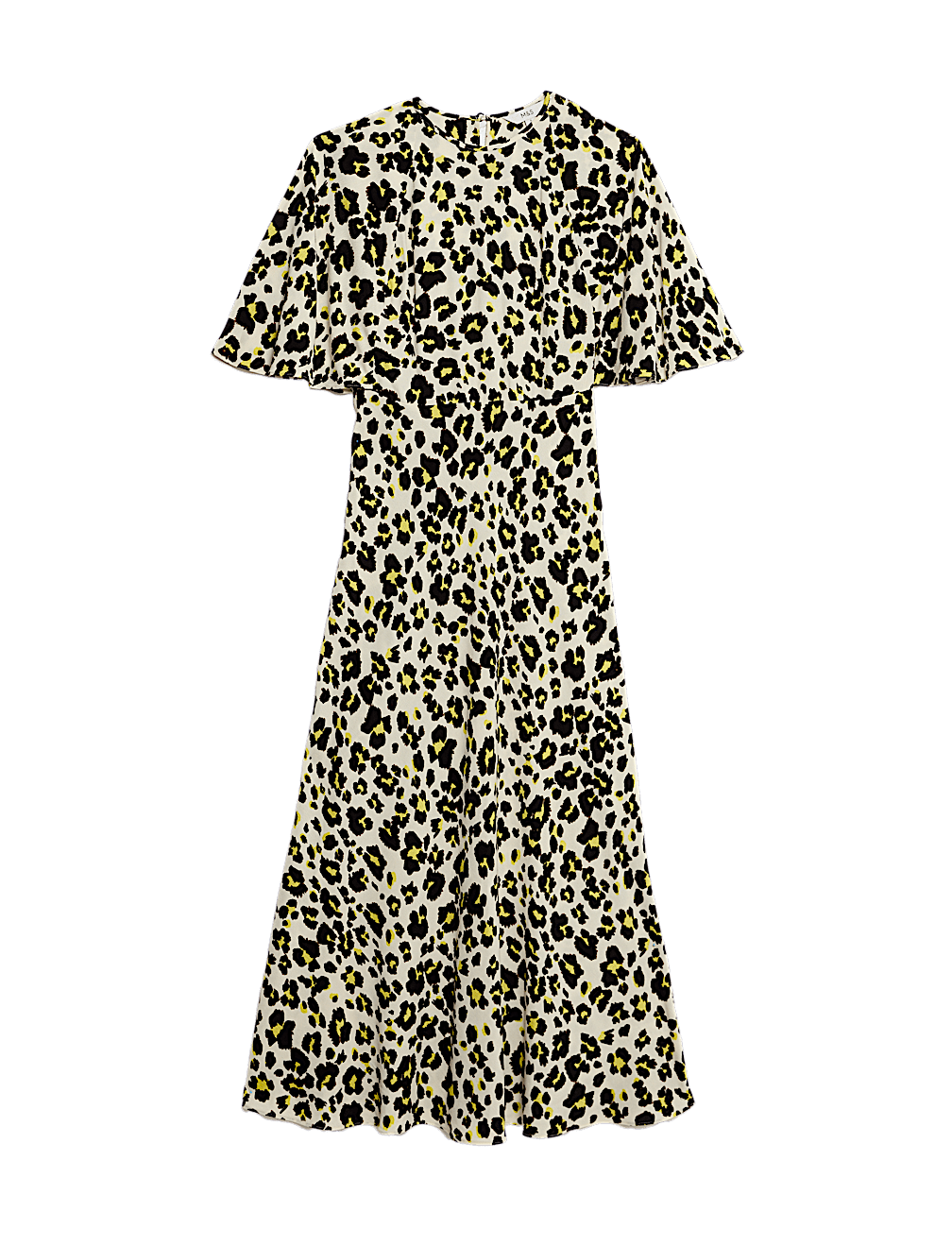 Printed Round Neck Cape Sleeve Midaxi Tea Dress