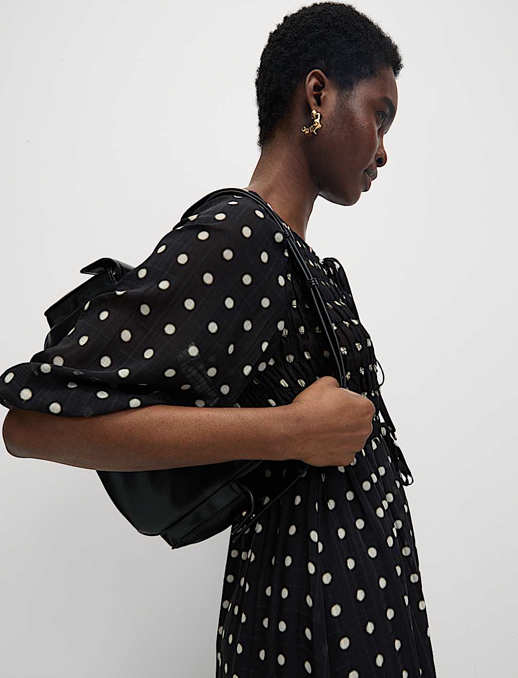 Printed Tie Front Midaxi Shirred Dress