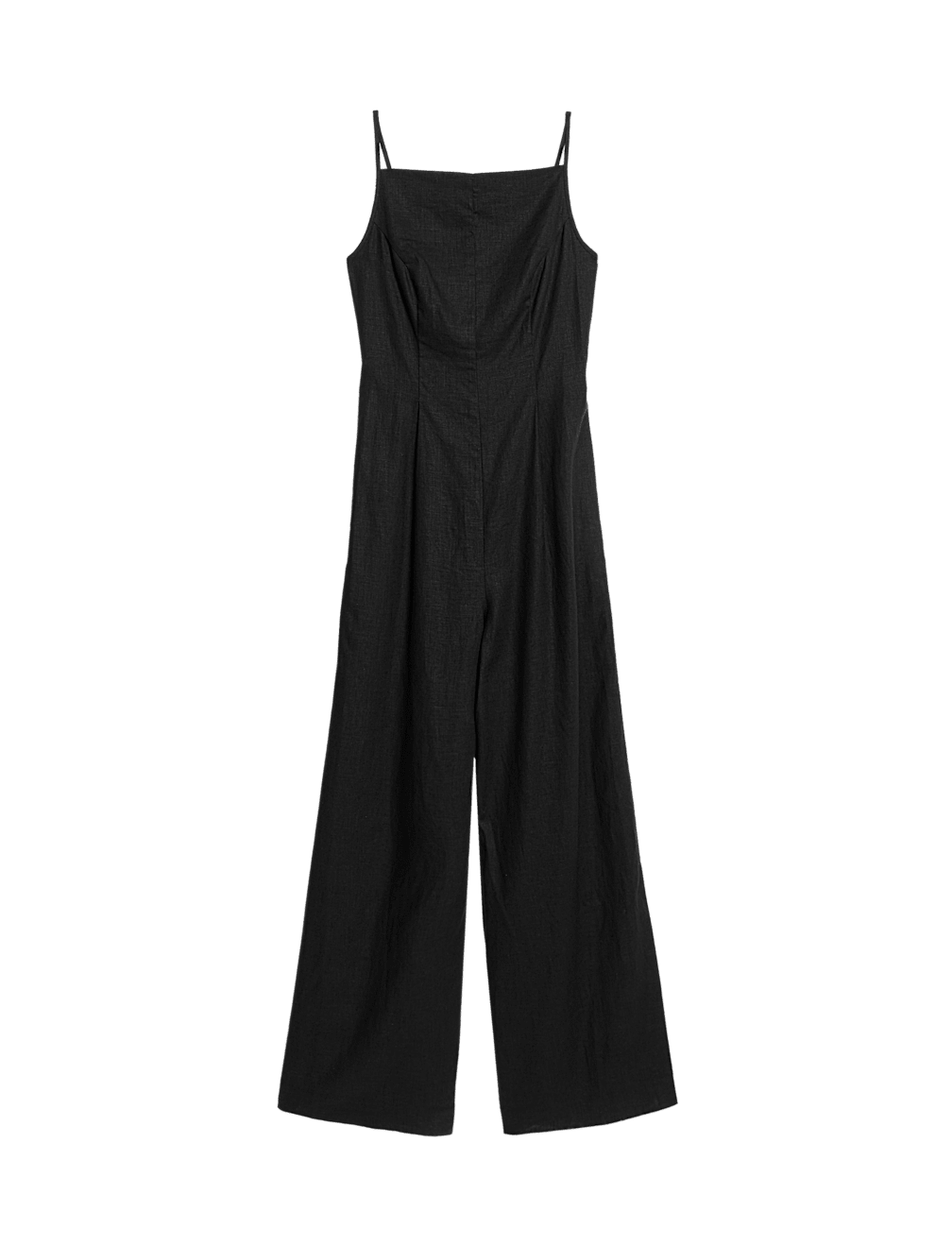Linen Blend Square Neck Sleeveless Jumpsuit