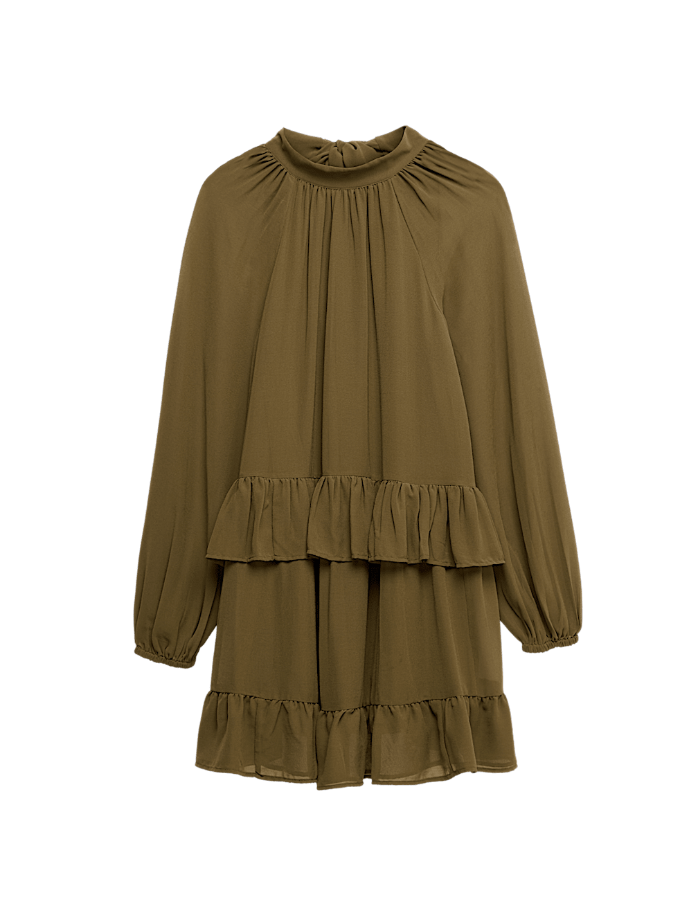 Georgette Ruffle Relaxed Mini Dress