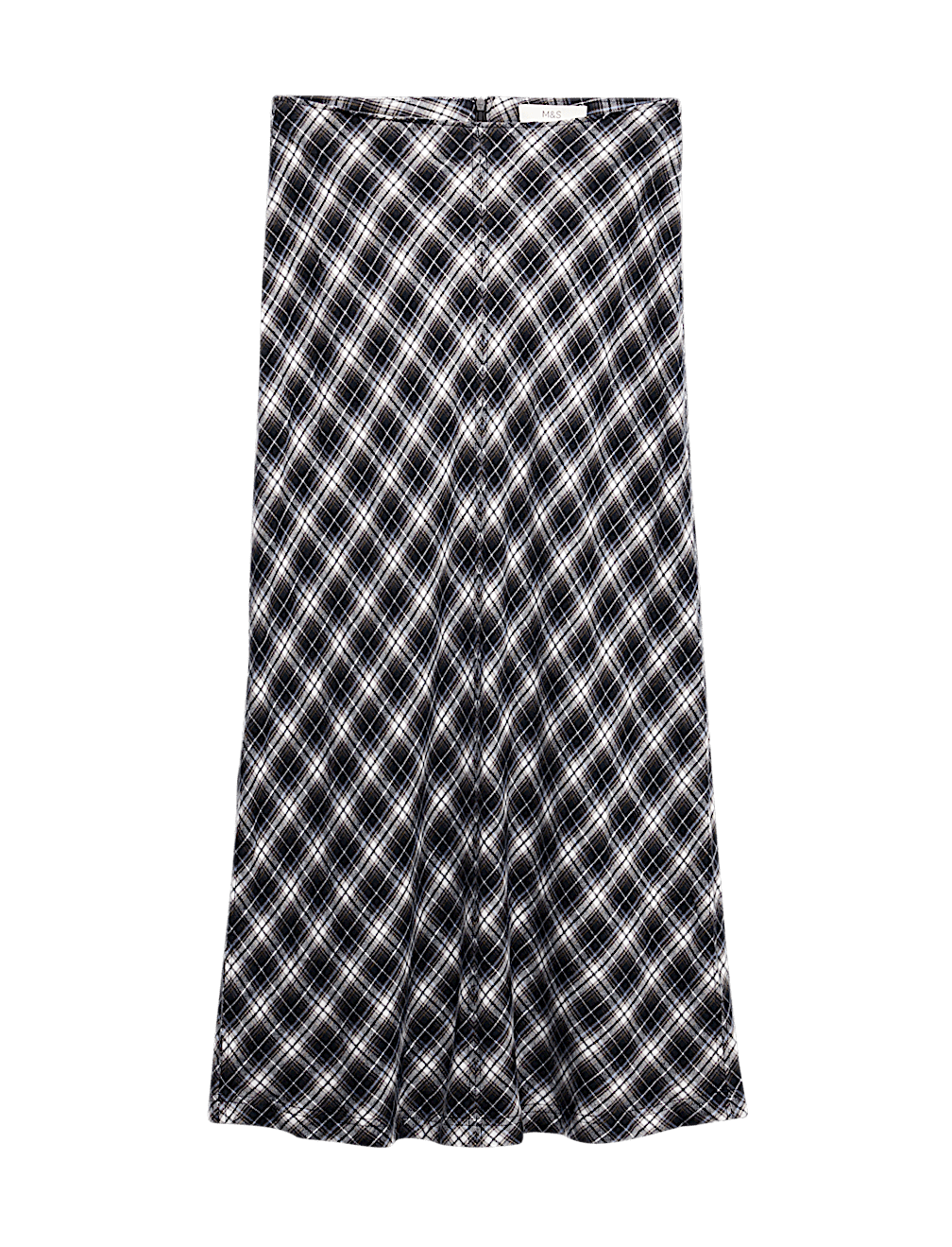 Pure Cotton Checked Midi A-Line Circle Skirt