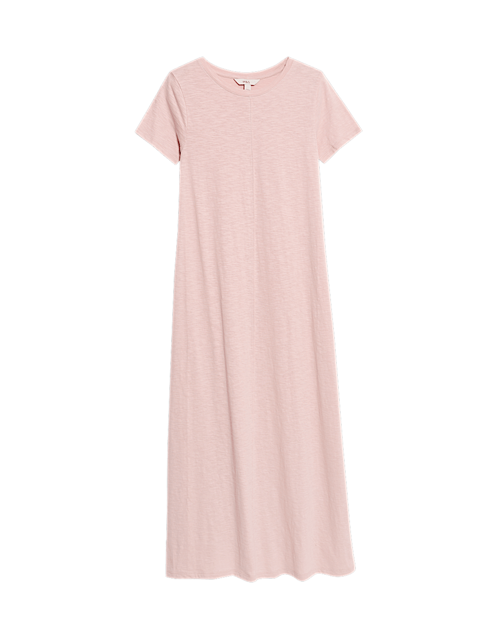 Pure Cotton Round Neck Midi T-Shirt Dress