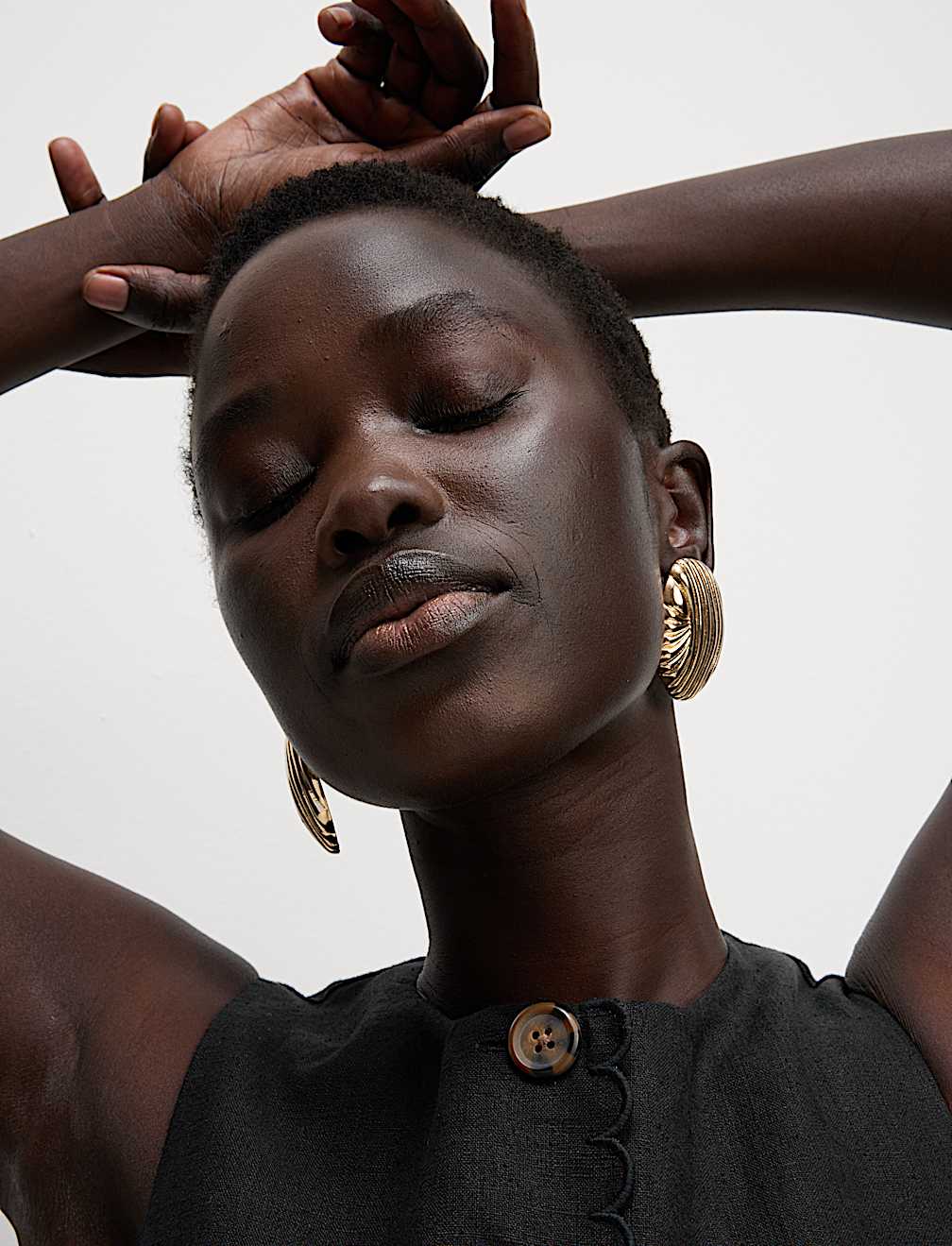 Linen Blend Button Through Mini Shift Dress