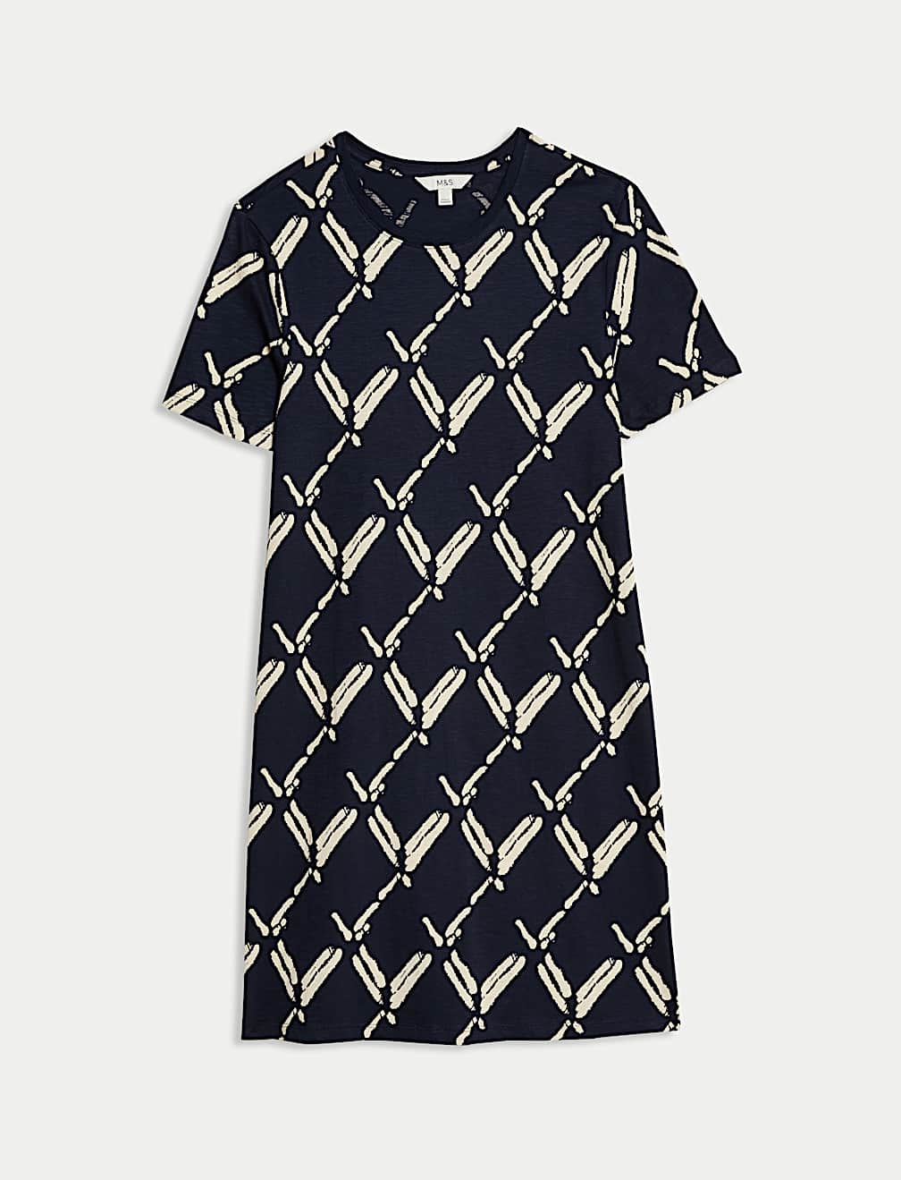 Pure Cotton Printed Mini T-Shirt Dress