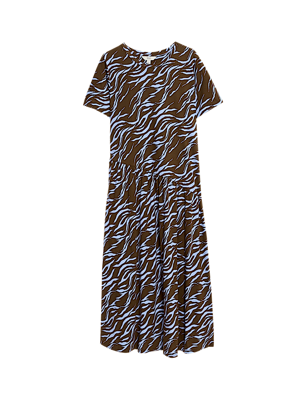 Pure Cotton Animal Print Midi T-Shirt Dress