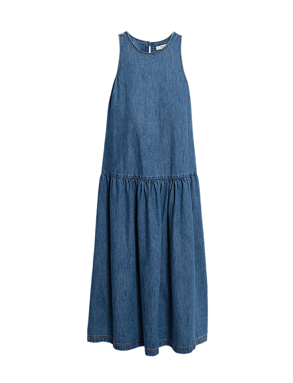 Denim Midaxi Drop Waist Dress