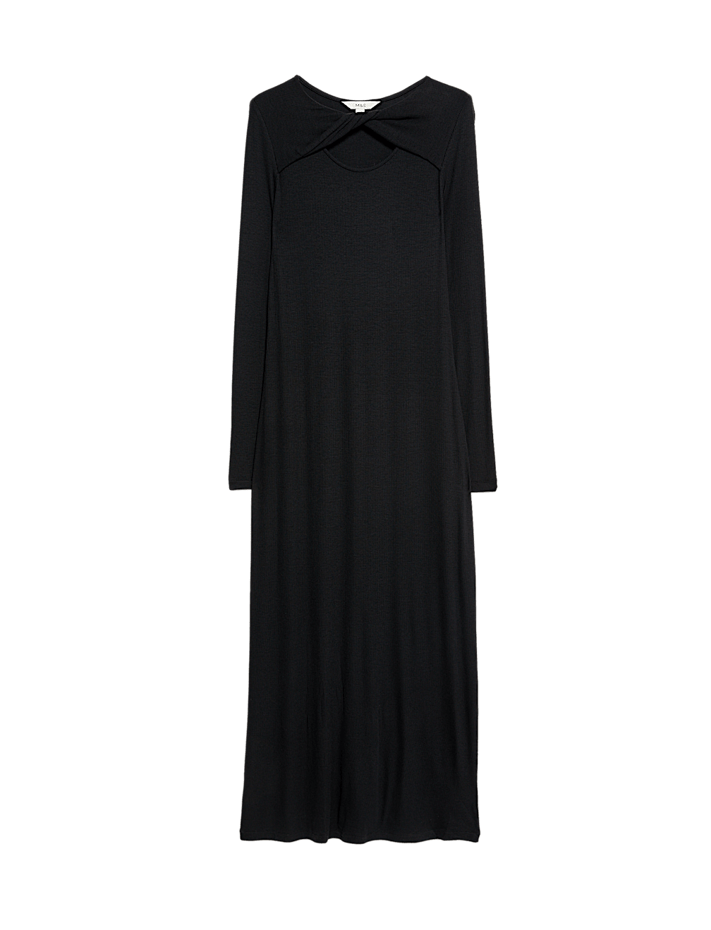 Jersey Ribbed Midi Column Dress