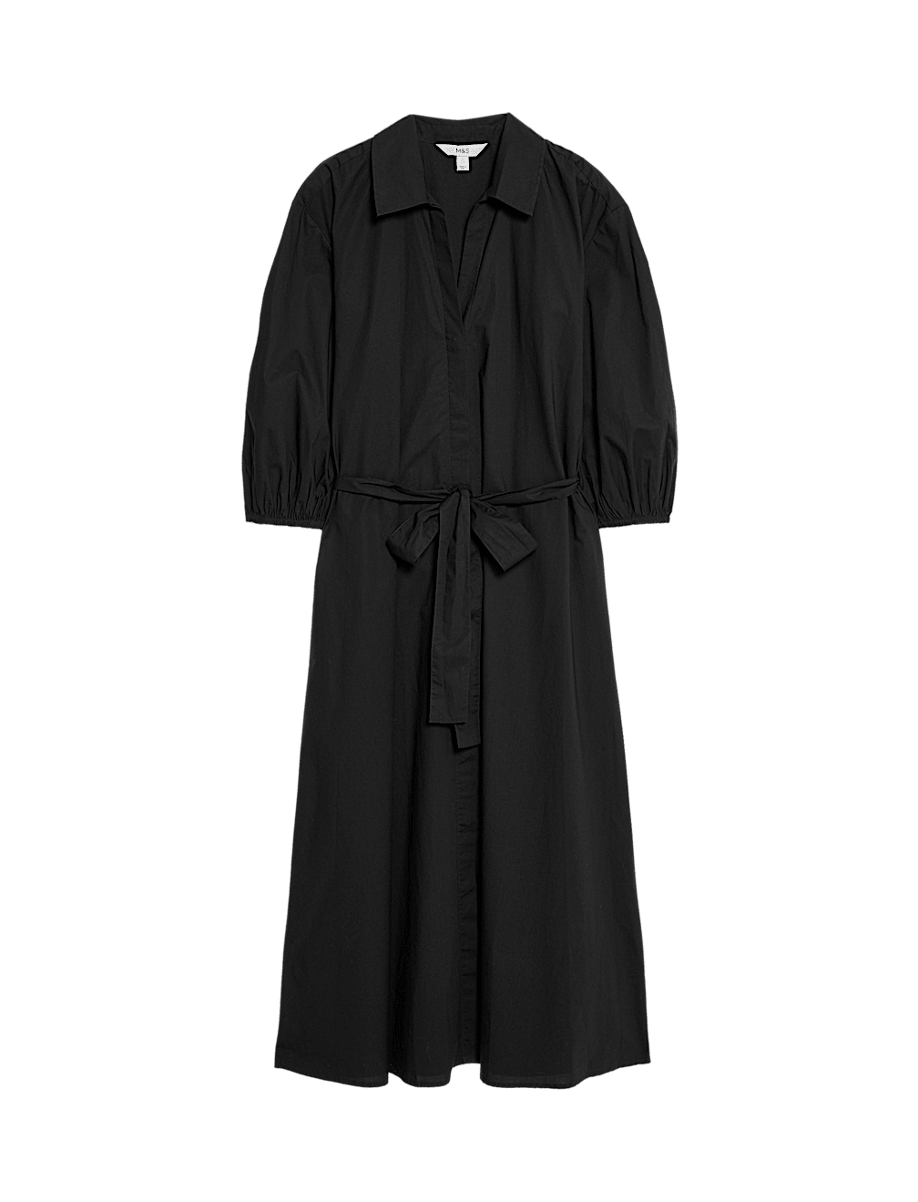 Volume Midi Shirt Dress