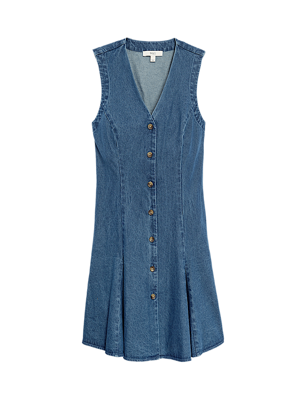 Denim Button Through Mini Dress