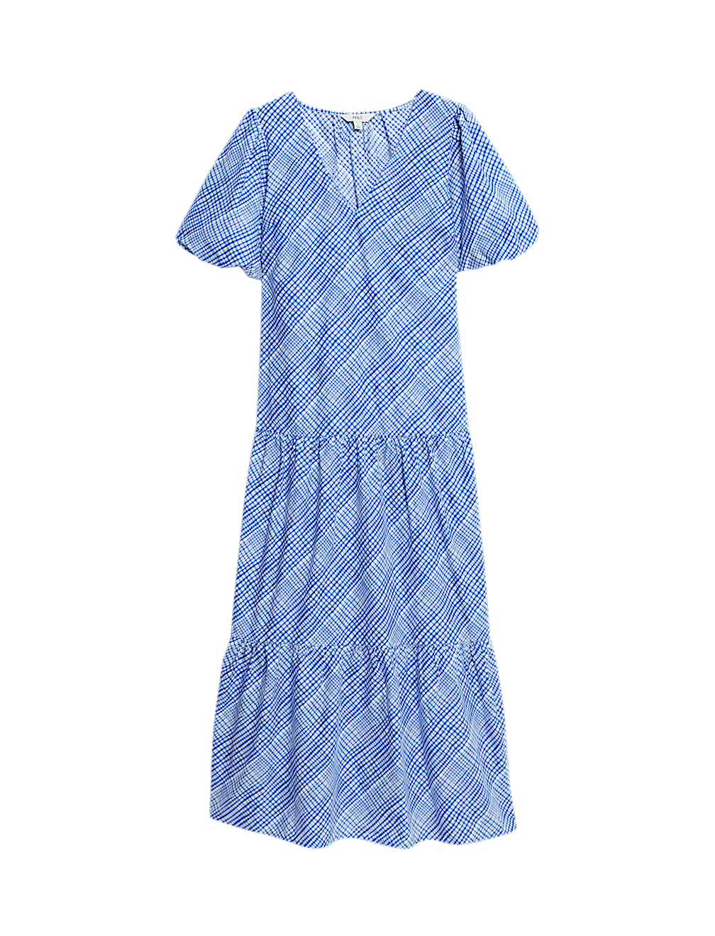 Pure Cotton Midi Relaxed Tiered Dress
