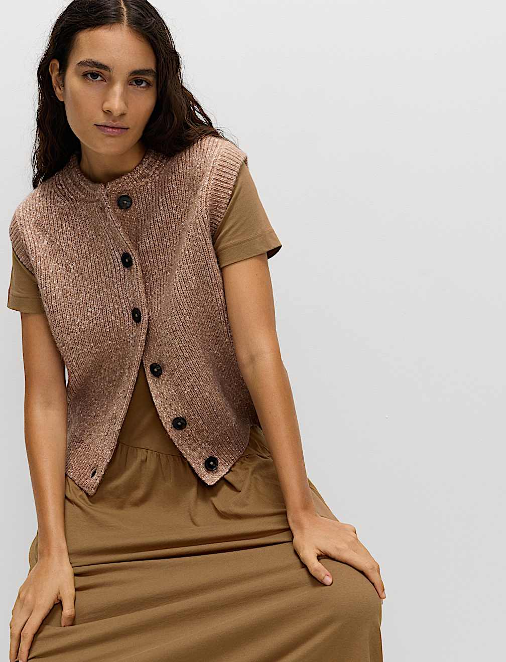 Pure Cotton Midi Drop Waist T-Shirt Dress