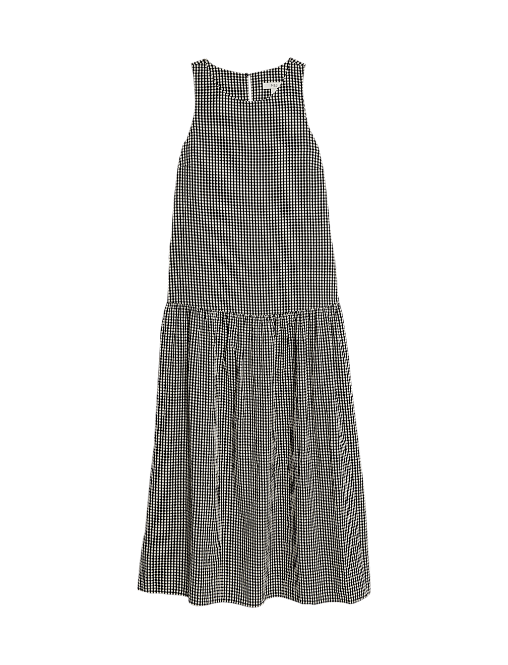 Checked Midaxi Drop Waist Dress
