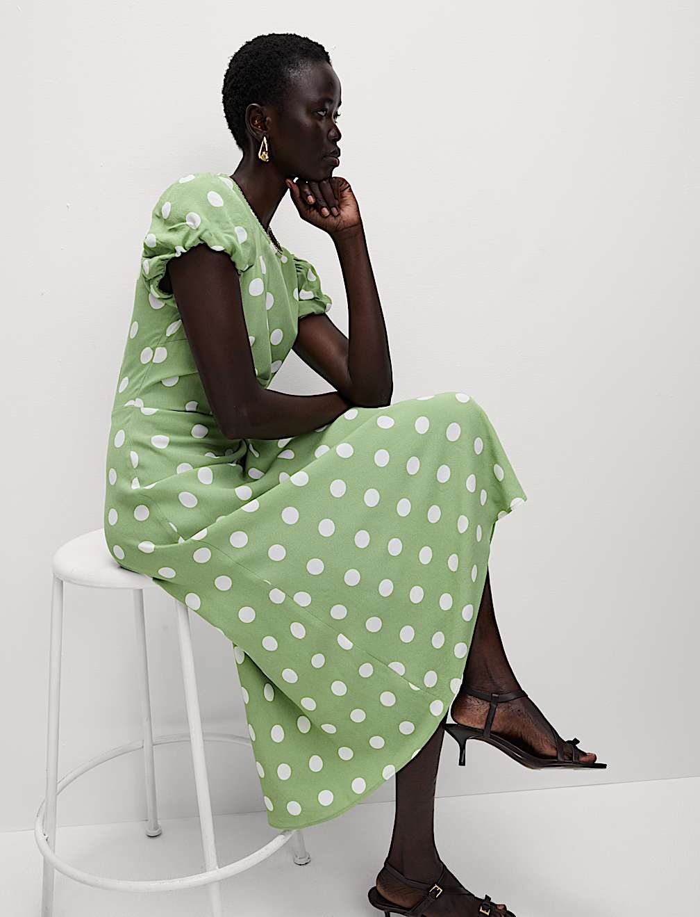 Polka Dot Midaxi Tea Dress