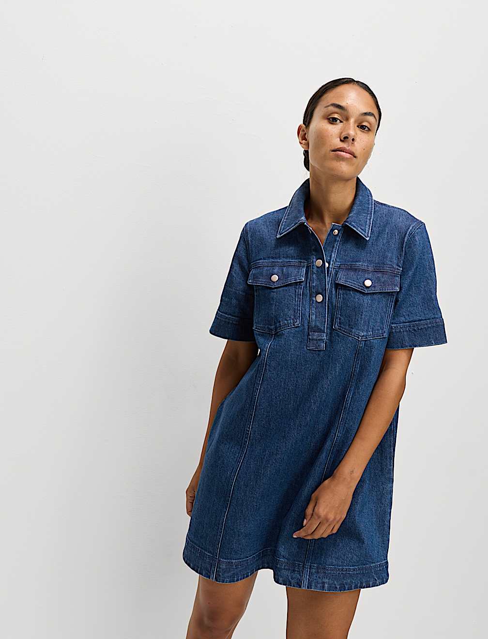 Denim Mini Shirt Dress