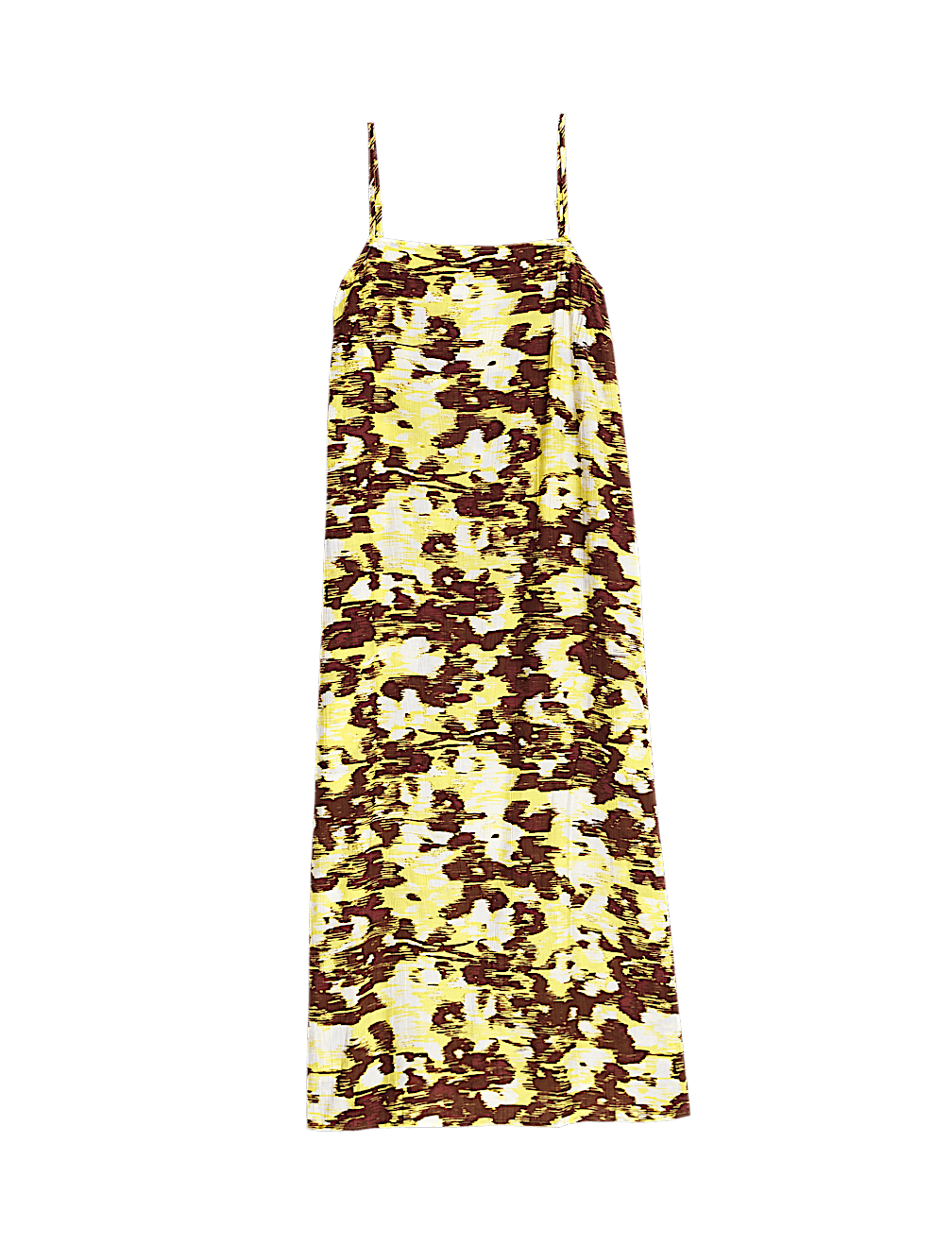 Floral Square Neck Strappy Midi Cami Dress
